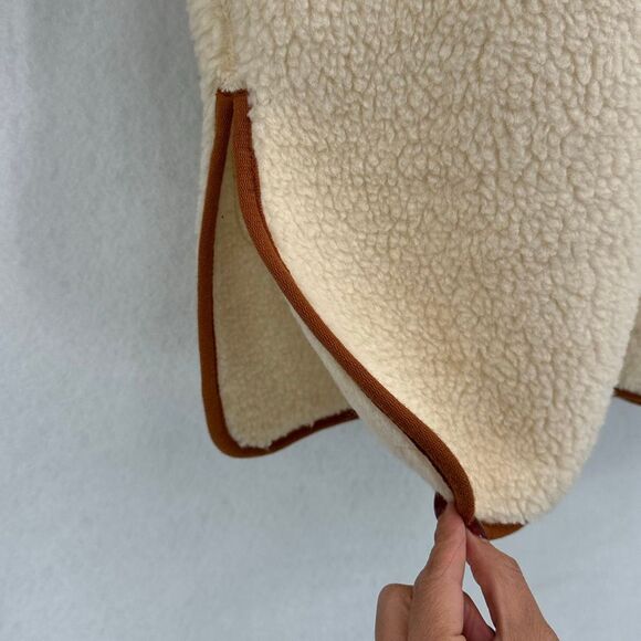 Madewell Natural Double Faced Sherpa Estate Snap Zip Long Sleeve Coat Size XS - Picture 7 of 10